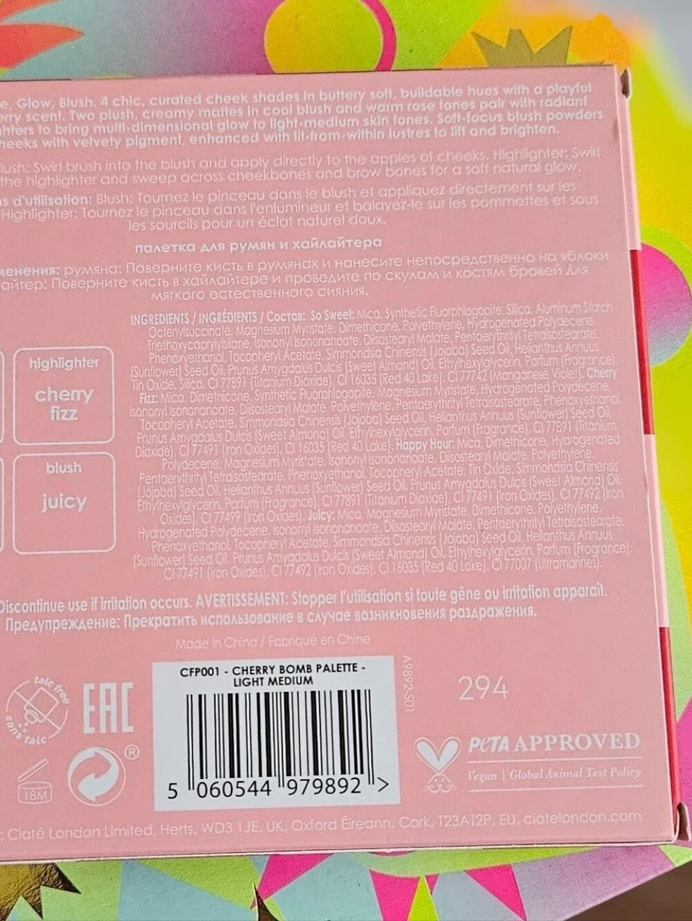 Ciaté Cherry Bomb Blush & Highlighter Palette